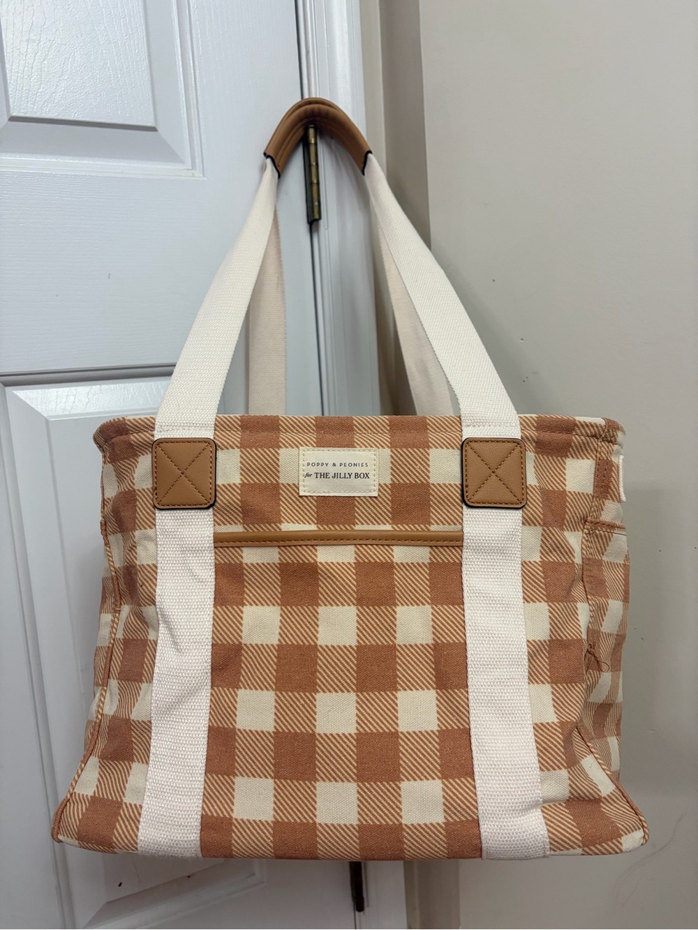Poppy & Peonies Everyday Tote – Jilly Box Exclusive Caramel Gingham – New (Rare) - Picture 7 of 16